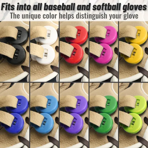Vista 6 de Cerraduras de guante, cerraduras de encaje para guantes de béisbol, paquete de 8, no requiere más nudos, ajuste universal para guantes de béisbol
