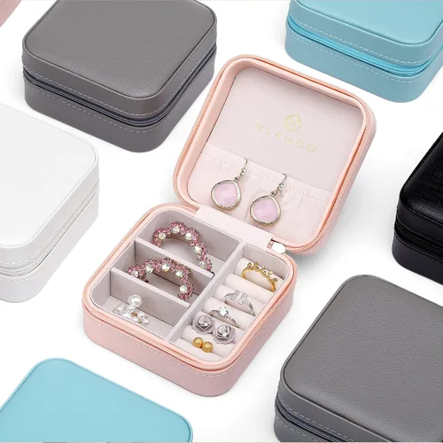 Vista 7 de Caja de joyas portátil, pequeña, para viaje, de Vlando