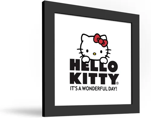 Vista 2 de Trends International Gallery Pops Hello Kitty - Póster de pared con logotipo de It's A Wonderful Day, 12 x 12 pulgadas, versión de marco negro