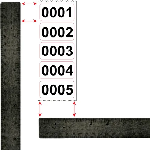 Vista 3 de Kenco - Etiquetas numeradas consecutivamente, vinilo duradero, autoadhesivas, medidas: 2 x 1 pulgada (rollo 001-500)