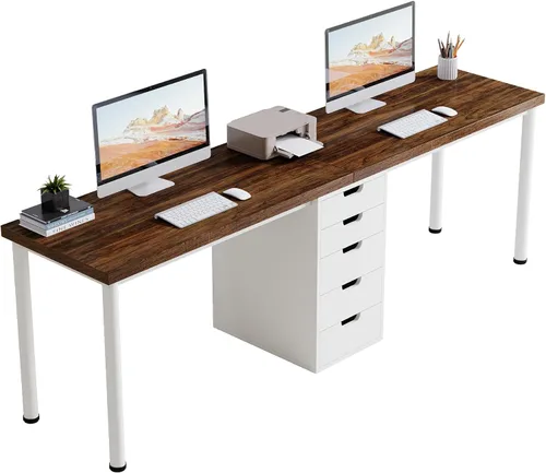 Vista 8 de Tribesigns Escritorio de Computadora para Dos Personas con 5 Cajones, 78.7 Pulgadas Escritorio de Oficina Doble Extra Largo, Escritorio