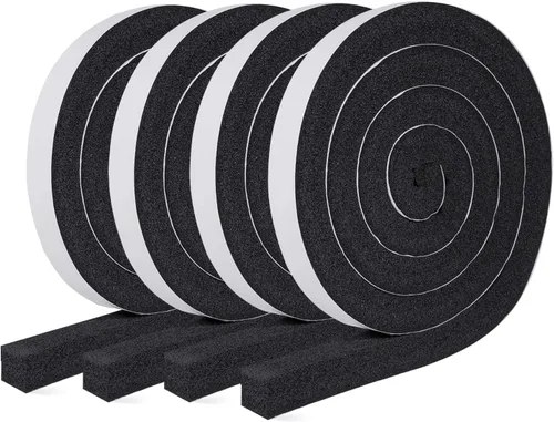 Vista 10 de MAGZO Burletes Sellador de Puerta de 1 Pulgada de Ancho X 1/2 Pulgada de Grosor, Fuerte Adherencia y Alta Elasticidad, Aislamiento de Espuma