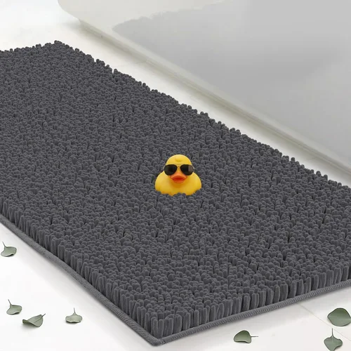 Vista 13 de Tapetes de baño pequeños de felpilla de 22 x 14 pulgadas, tapetes de baño absorbentes de felpa, de secado rápido, suaves y lavables a máquina