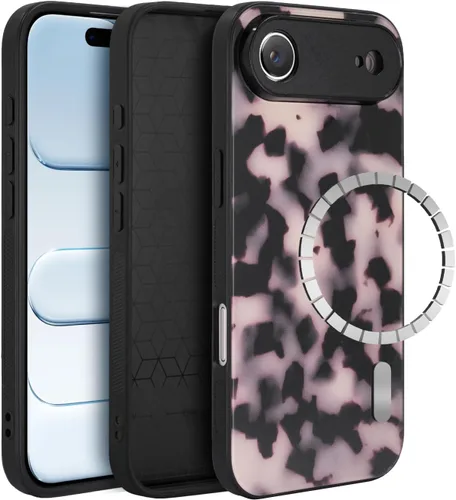 Vista 30 de Funda para iPhone 17 Pro, cubierta delgada de TPU con diseño de caparazón de tortuga ligera para mujeres, soporte para teléfono con protección Carey