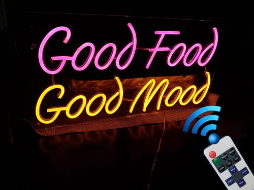 Vista 10 de Letreros de logotipo de neón retroiluminados de acrílico personalizables, letrero de logotipo de negocios iluminado por LED totalmente Letrero