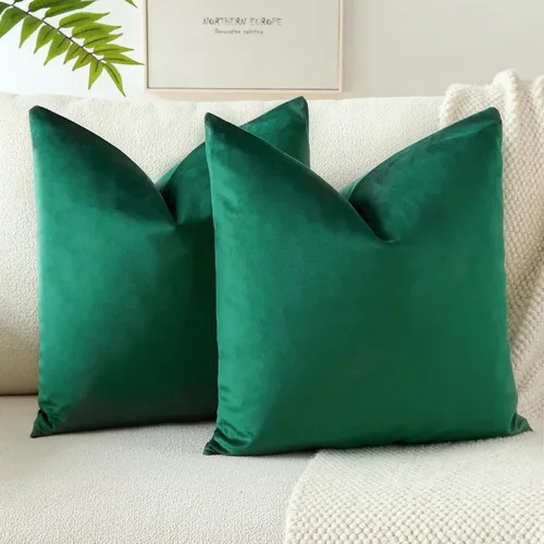 Vista 45 de OTOSTAR - Fundas de almohada decorativas de 16 x 16 pulgadas, fundas de cojín de terciopelo suave, fundas cuadradas para sofá, cama, sofá del hogar