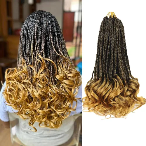 Vista 27 de Cabello para Trenzas Rizo Francés Color 1 Trenzas de Ganchillo Rizo Francés 10 Pulgadas Trenzas de Caja Cabello de Ganchillo para Mujeres y Niños
