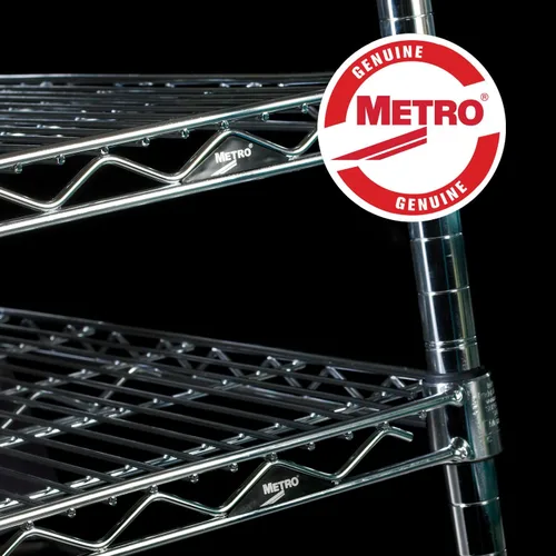 Vista 4 de Metro EZ1860NC-4 Super Erecta - Estantería de alambre industrial Paquete de Conveniencia de 4 estantes, cromado, 18" x 60" x 74.5