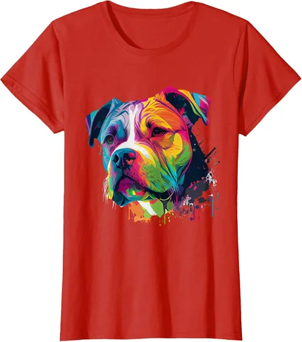 Vista 45 de Colorful American Bulldog American Bully Men Women T-Shirt Asphalt Grey