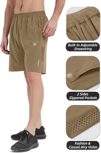 Vista 3 de HIFEOS Pantalones cortos deportivos para hombre, pantalones cortos de entrenamiento para correr, tenis, gimnasio, 5, 7, 9 pulgadas, cómodos
