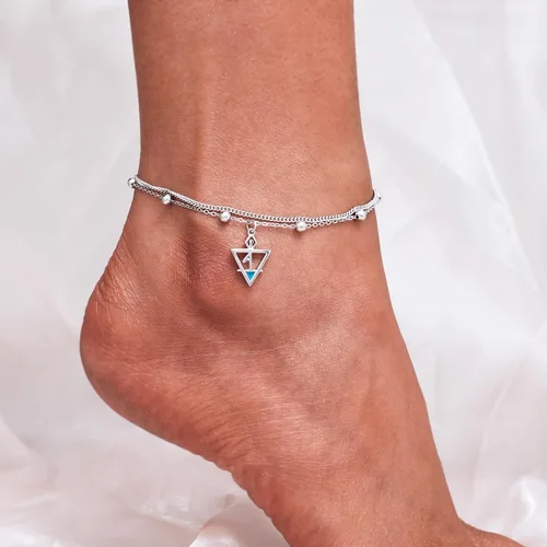 Vista 41 de CHIC & ARTSY Tobilleras de plata de ley S925 para mujer, pulsera de tobillo ajustable multicapa para playa, joyería de verano para mujer, de 10 a 11