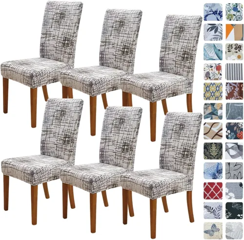 Vista 71 de SPRINGRICO Juego de 4 fundas para sillas de comedor, fundas elásticas para sillas de comedor, de elastano lavables, fundas para sillas Parsons