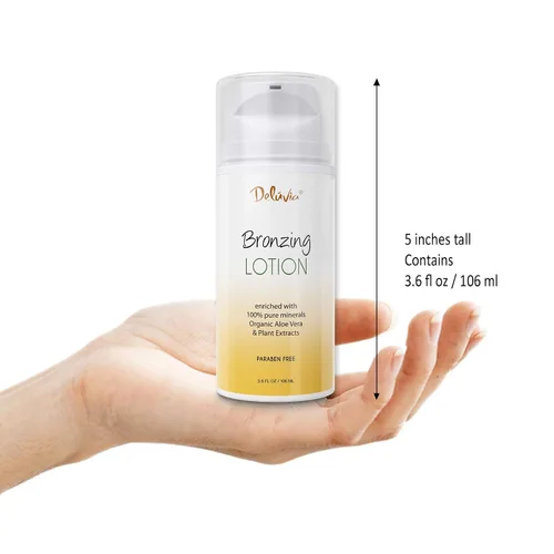 Vista 7 de Deluvia Body Shimmer Wash Off Loción bronceadora, después del sol, maquillaje de piernas, hidratante corporal iluminador, bronceador para cuerpo