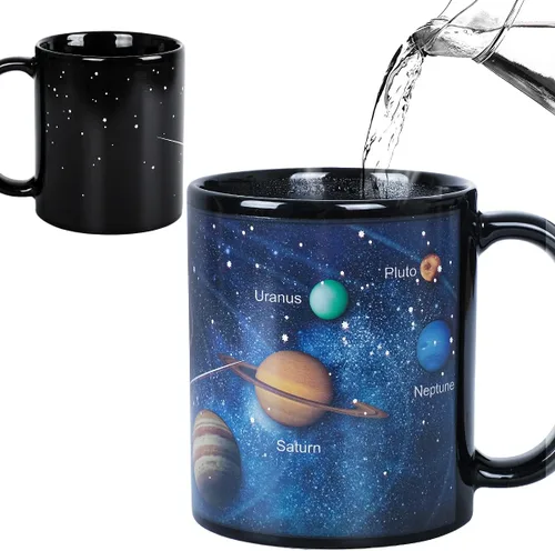 Vista 9 de Kmiles Taza con cambio de calor de árbol de Navidad y muñeco de nieve, taza mágica que cambia de color para café/té, 12 onzas, azul/rojo/blanco