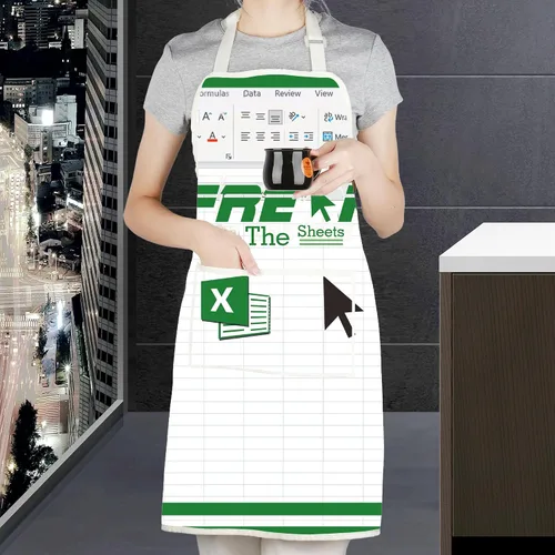 Vista 6 de TOBGBE Hoja de cálculo de Excel Regalos F In The Sheets Delantal Archivo Datos Carácter Babero Divertido Analista de Datos CPA Contador Jefe Regalos