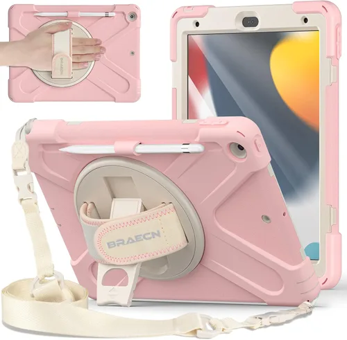 Vista 8 de BRAECNstock - Funda para Apple iPad de 9ª/8ª/7ª generación, de 10.2" 2021/2020/2019, funda protectora a prueba de golpes para niños, con protector
