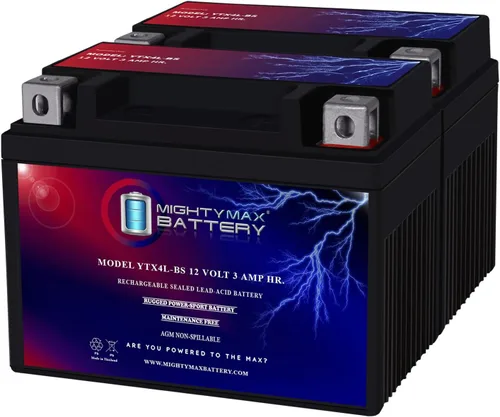 Vista 12 de Mighty Max Battery Reemplazo YTX4L-BS para E-Ton AXL, TXL, NXL, RXL 50 y 90cc 1999-03