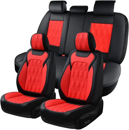 Vista 34 de Coverado Funda de asiento de automóvil, funda de asiento delantero para automóvil, protector de asiento de automóvil de cuero impermeable, fundas