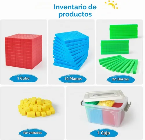 Vista 7 de TOMMYHOME Juego de Bloques de Base Diez de Plástico, manipulativos de matemáticas para aulas de segundo grado. Bloques de Valor Posicional, Cubos