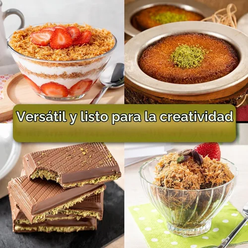Vista 7 de Kadayif Premium Seco y Triturado 500gr (17.6 oz) para Masa de Repostería de Chocolate de Dubai, Masa de Hojaldre Kurutulmus Kadayif
