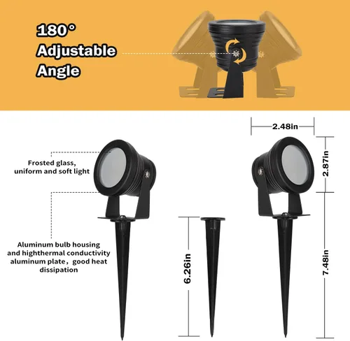 Vista 6 de Luces inteligentes para exteriores, luces de patio trasero de 15 W con enchufe de EE. UU., control de aplicación de 12 V, focos