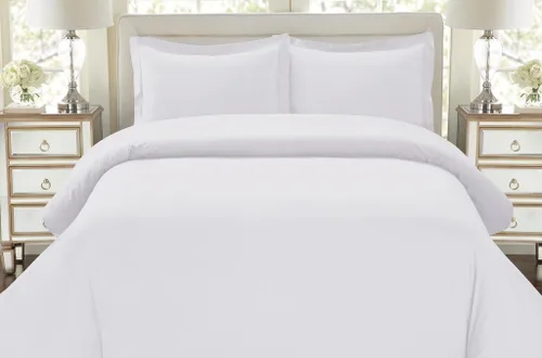 Vista 13 de LINEN HOUSE Hotel Collection Bedding's 550 hilos 100% algodón egipcio individual damasco sólido 3 piezas