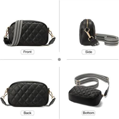 Vista 6 de Telena Crossbody bags for Women Trendy Quilted Crossbody Bag Faux Leather Purse with Wide Strap