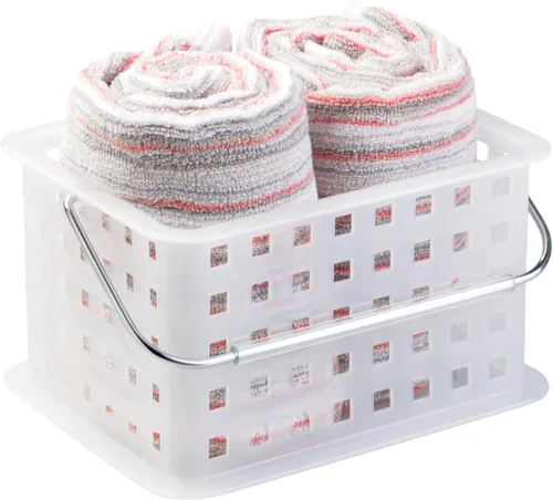 Vista 14 de iDesign - Organizador de ducha pequeño con asa, organizador de ducha portátil para dormitorio o baño, paquete de 3, color rosa