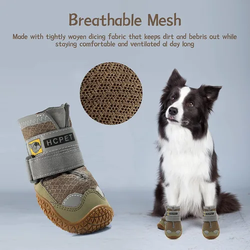 Vista 8 de Botas para perros grandes, botas para perros medianos y protectores de patas para suelos de madera dura, botines para perros al aire libre