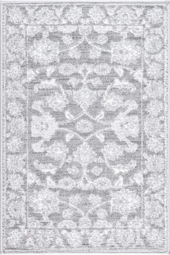 Vista 11 de Unique Loom Boston Collection - Alfombra rectangular de 2 x 3 pies y 1 pulgada, color gris y marfil