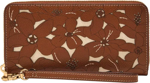 Vista 8 de Fossil Logan RFID - Cartera de piel con cierre de cremallera para mujer con correa de muñeca Negro