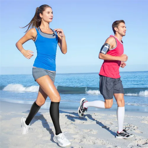 Vista 3 de QUXIANG Calcetines de compresión para mujeres y hombres de 15 a 20 mmHg, ideales para médicos, enfermería, correr, atletismo, venas varicosas, viajes