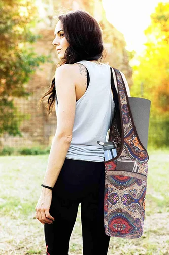 Vista 5 de Ewedoos Canvas Yoga Mat Bag Fits Most Mats Yoga Bag with Large Storage Pockets to Hold More Accessories Ideal for Pilates Workout Gifts & Travel