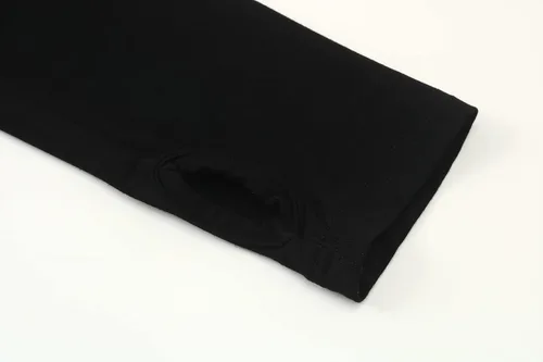 Vista 6 de OThread & Co. Camiseta corta de manga larga para mujer, cómoda con agujero para el pulgar, capa elástica básica