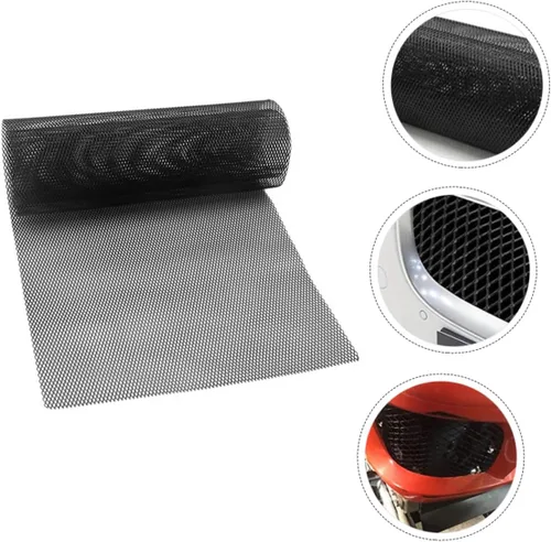 Vista 7 de Parrilla de coche de malla de aleación de aluminio negro Parachoques automotriz inserto con patrón ligero protector de malla frontal