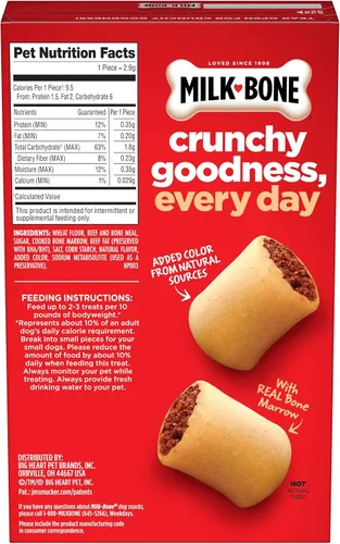 Vista 8 de Milk-Bone MaroSnacks - Golosinas para perros, carne de res, 15 onzas (paquete de 6) con médula ósea real y calcio