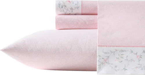 Vista 59 de Laura Ashley - Juego de sábanas individual, ropa de cama de percal de algodón fresca y suave con bolsillos profundos, ligera para comodidad durante