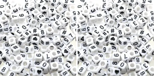 Vista 10 de Gresorth 800 cuentas acrílicas de cubo blanco para manualidades, pulseras, collares, llaveros de 0.236 x 0.236 pulgadas
