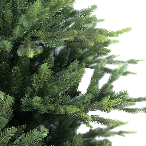 Vista 5 de Puleo International Árbol de Navidad artificial de abeto bálsamo preiluminado de 7.5 pies con 800 luces transparentes, verde