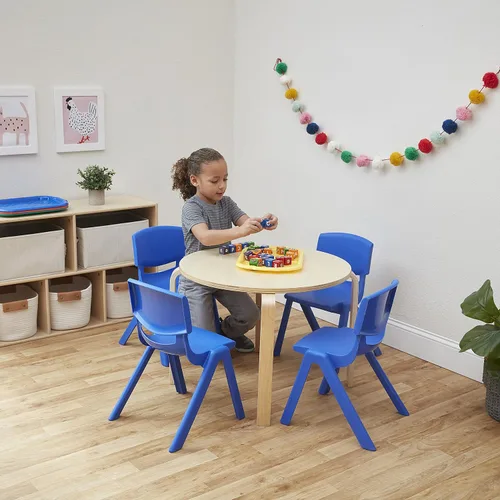 Vista 2 de ECR4Kids Silla apilable de plástico de 12 pulgadas, muebles de aula, azul, 10 piezas
