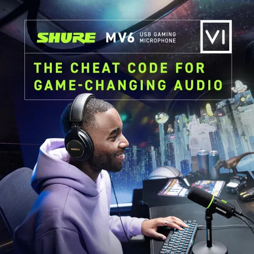 Vista 15 de Shure MV6 Micrófono para Juegos – Micrófono USB Dinámico para Juegos y Transmisiones de PC con Silencio táctil, Cancelación de Ruido, Soporte
