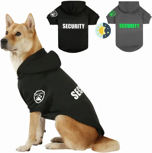 Vista 11 de Sudadera de seguridad con estampados que brillan en la oscuridad DAJIDALI - Ropa para perros - Sudadera de invierno - Chaqueta de suéter abrigada