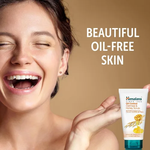 Vista 4 de Himalaya Oil Control - Exfoliante de avena y miel para controlar la piel grasa y eliminar las células muertas de la piel, 5.07 onzas