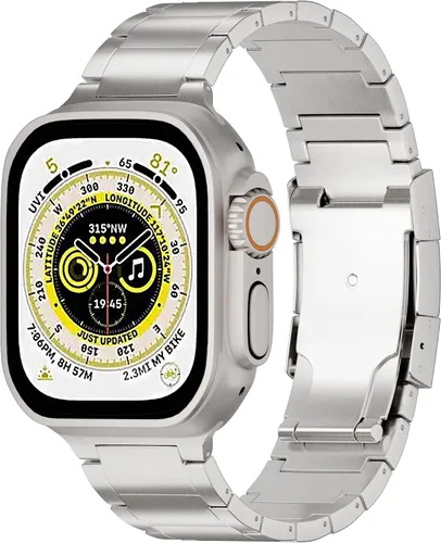 Vista 7 de LDFAS Correa de reloj compatible con Apple Watch Ultra 3/2 de 1.929 in, serie 11 de 1.811 in, correa de reloj de metal de titanio con cierre