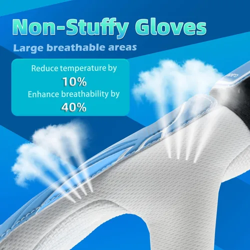 Vista 4 de Guantes de portero de fútbol para jóvenes y niños, guantes de portero con palmas de súper agarre, guantes de fútbol antideslizantes, protección