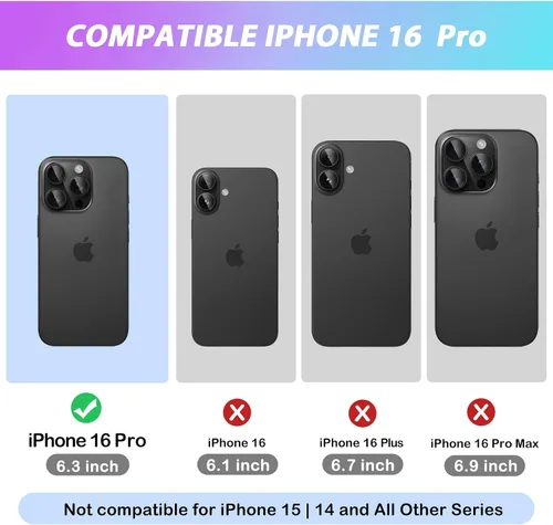 Vista 2 de MILPROX Compatible con iPhone 16 Pro Funda – con protector de pantalla – Compatible con MagSafe – Diseño magnético claro transparente – Que no se