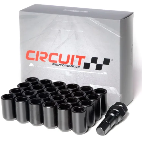 Vista 9 de Circuit Performance Tuercas de llanta de bellota para llave de afinador, acero forjado negro de 12 x 1.5 (20 piezas + herramienta)
