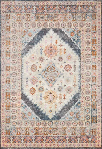Vista 4 de Loloi Clara Collection CLA-02 - Alfombra de área azul/azul claro de 5'-3" x 7'-7