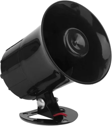 Vista 3 de Acouto 12V 30W Car 3 Tonos Bocina Altavoz Motocicleta Megáfono de advertencia electrónica Sirena Ambulancia Blaring para bocina de coche 12V Altavoz