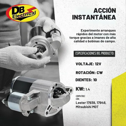 Vista 3 de DB Electrical 410-48264 Arrancador para Dodge Durango 2011-2015 5.7L/Jeep Commander 2006-2010 5.7, Grand Cherokee 2005-2015 5.7L/Ram 1500 2500 3500